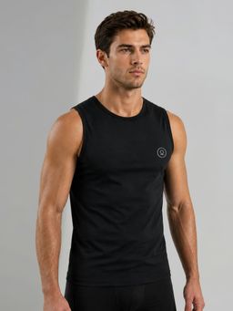 CHKOKKO - Men's Black Body Fit Stretch Compression Tank