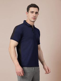CHKOKKO - Polyester Solid Active Sports Wear Half Sleeve Gym Polo T-Shirt