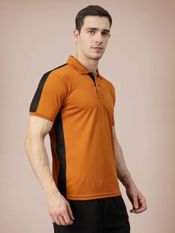 CHKOKKO - Polyester Solid Active Sports Wear Half Sleeve Gym Polo T-Shirt