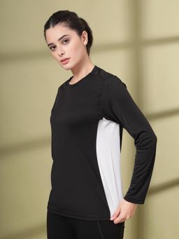 CHKOKKO - Womens Full Sleeve Dry Fit Gym T-Shirt, Breathable Mesh Workout Top Black