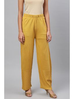 Aurelia - Yellow Ankle Length Straight Winter Palazzo