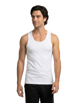 Park Avenue - Men White Solid Round Neck Sleeveless Pure Cotton Vest