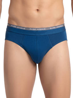 Park Avenue - Men Cotton Blend Blue Solid Brief