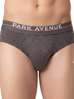 Park Avenue - Men Cotton Blend Grey Printed Brief