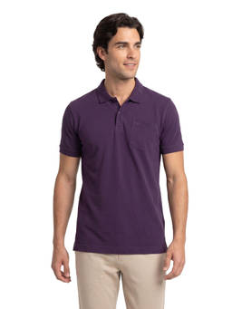 Park Avenue - Regular Fit Solid Dark Purple Polo T-Shirt