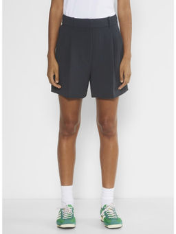 Fnocks - Women Elegant High-Waisted Pleated Navy Short