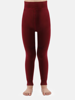 NEXT2SKIN - Maroon Kids Winter Warm Ultra Soft Fur Stretchable Thermal Footless Stockings