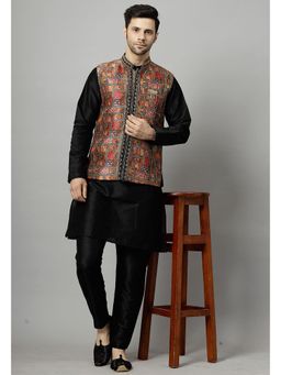 UTSAV FASHION - Men Regular Black Kurta and Pant with Jacket