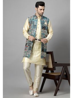 UTSAV FASHION - Men Regular Yellow Kurta and Pant with Jacket