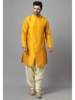 UTSAV FASHION - Men Angrakha Yellow Kurta with Dhoti Pants