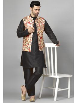 UTSAV FASHION - Men Regular Black Kurta and Pant with Jacket