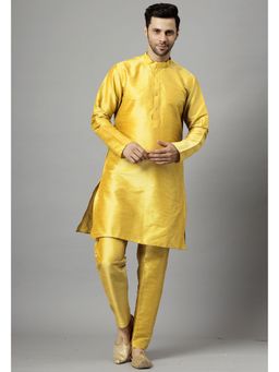 UTSAV FASHION - Men Regular Yellow Kurta with Pant