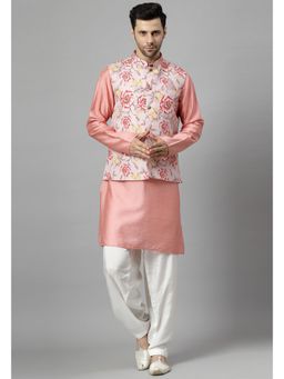 UTSAV FASHION - Men Regular Pink Kurta and Patiala with Jacket