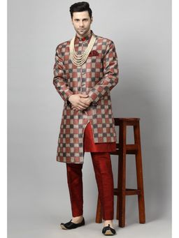 UTSAV FASHION - Men Regular Red Kurta and Pant with Jacket
