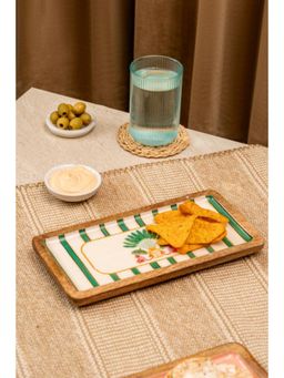 The Pitara Project - Wooden Platter - Monkey Business Rectangle