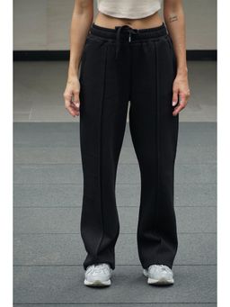 Bonkers Corner - Womens Diminutive Black Wide Leg Solid Trackpant