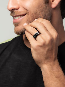 White Lies - Textured Black Ring (9)