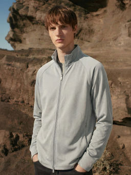 Nobero - Men's Grey Polyester Regular Fit Solid Upf Jacket