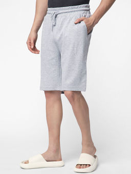 R&B - Men's Grey Cotton Regular Fit Solid Shorts