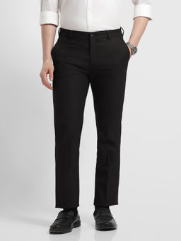 Arrow Newyork - Men's Brown Polyester Regular Fit Self Design Formal Trouser