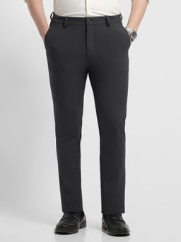 Arrow Newyork - Men's Grey Polyester Super Slim Fit Solid Formal Trouser