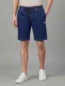 Being Human - Men's Blue Polycotton Regular Fit Solid Shorts