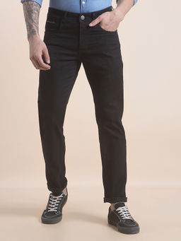 Cantabil - Men's Black Polycotton Slim Fit Solid Jeans
