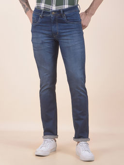 Cantabil - Men's Blue Polycotton Slim Fit Solid Jeans