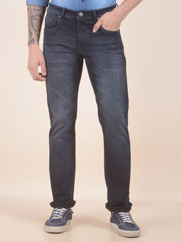 Cantabil - Men's Blue Polycotton Slim Fit Solid Jeans