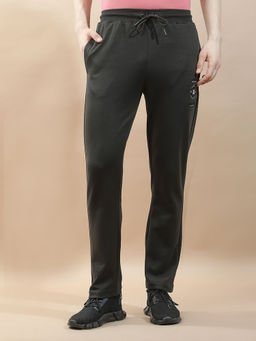 Cantabil - Men's Olive Cotton Regular Fit Solid Trackpant