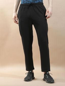 Cantabil - Men's Black Cotton Regular Fit Solid Trackpant