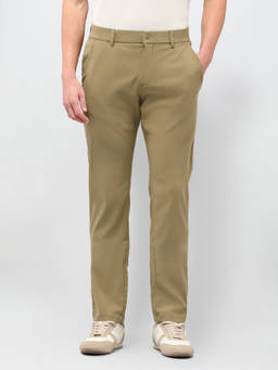 U.S. POLO ASSN. - Men's Brown Rayon Slim Fit Solid Casual Trouser