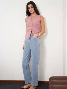FABLE STREET - Straight Leg Light Blue Women Jeans