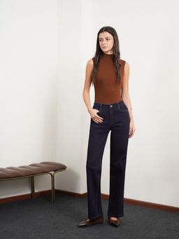 FABLE STREET - Solid Navy Blue Women Jeans