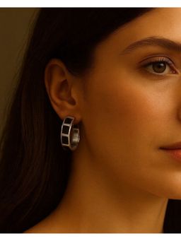 House of Pehr - Black and Silver Hoop Earrings
