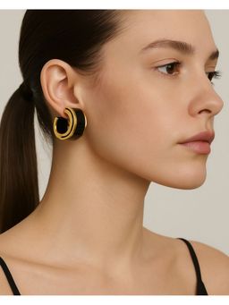 House of Pehr - Black and Gold Hoop Earrings