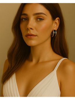 House of Pehr - Black and Silver Hoop Earrings