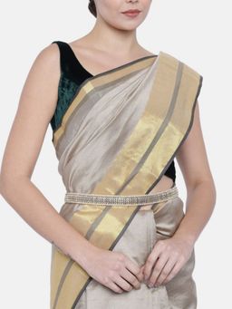 I Jewels - Gold-Plated White Kundan Studded Adjustable Kamarbandh