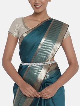 I Jewels - Kundan Stone Studded And Pearls Beaded Waist Chain Kamarbandh