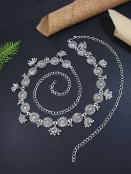 I Jewels - Oxidised Adjustable Jhumka Waist Chain