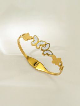 Designs & You - White Gold Plated Butterfly Themed Anti Tarnish Bangle Style Bracelet