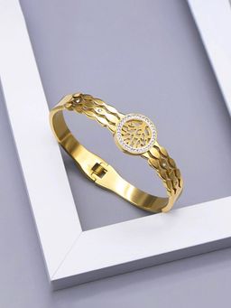 Designs & You - Gold Plated White Contemporary Anti Tarnish Geometric Bracelet