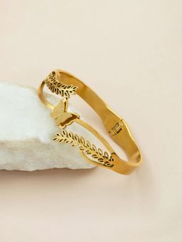 Designs & You - Gold Plated Butterfly Themed Anti Tarnish Bangle Style Bracelet