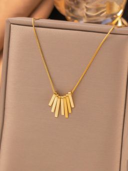 Designs & You - Gold Plated Anti Tarnish Stainless Steel Dangling Stripes Pendant