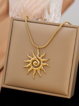 Designs & You - Gold Plated Anti Tarnish Stainless Steel Sun Shaped Pendant