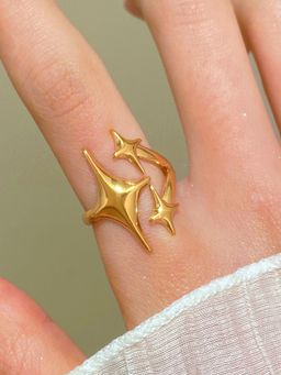 Designs & You - Gold Plated Anti Tarnish Stainless Steel Star Themed Ring