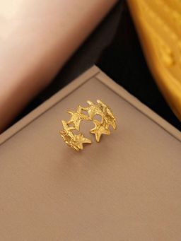 Designs & You - Gold Plated Anti Tarnish Star Themed Contemporary Ring