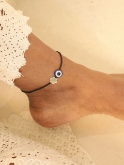 House of Pehr - Sterling Silver Evil Eye Flower Bracelet Cum Anklet