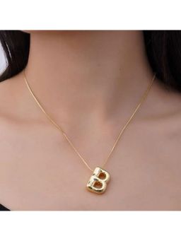 VIEN - Bubble Letter Chunky Balloon Letter Initial Gold Plated Necklace