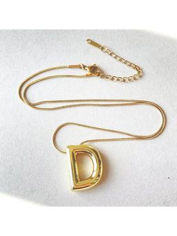 VIEN - Bubble Letter Chunky Balloon Letter Initial Gold Plated Necklace